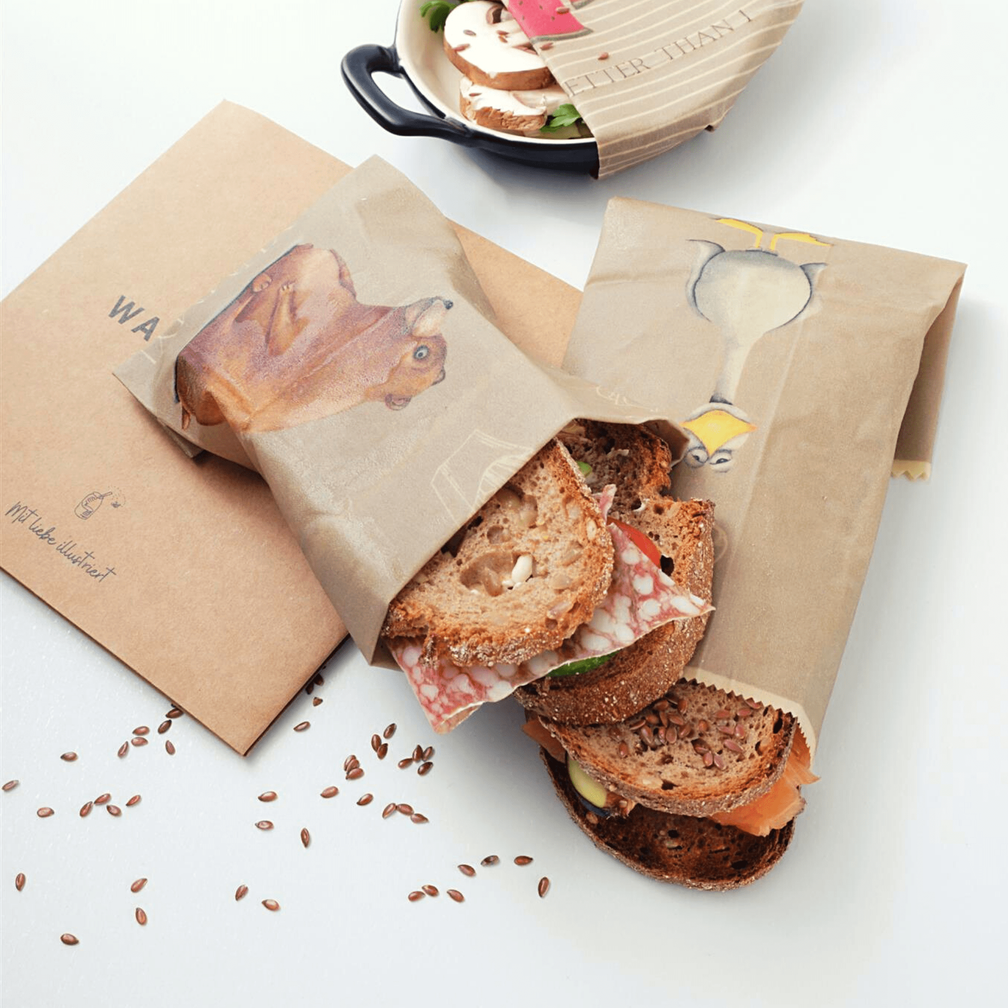 Søstrene Grene - Use the sisters' reusable beeswax paper to wrap your food,  leftovers from dinner or even the dear little ones' lunch in. Warm it up a  bit in your hands